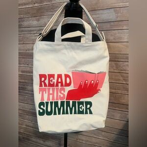 BAGGU Canvas Tote Bag with Summer Print